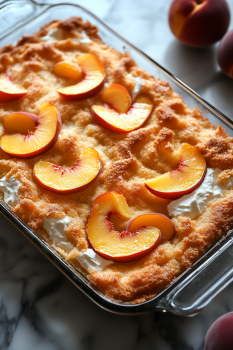 Peach cobbler with canned peaches